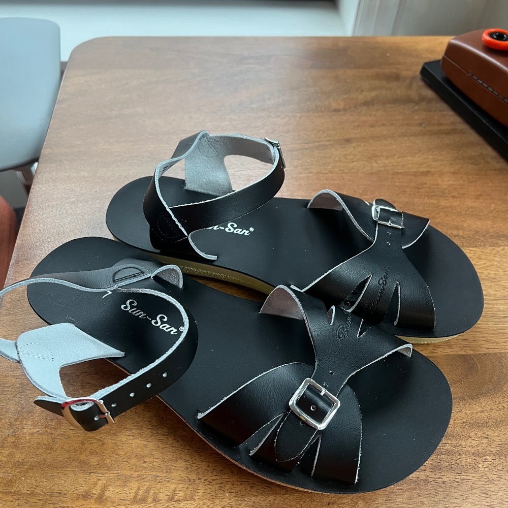 Black Salt Water Boardwalk Sandals women’s size us 9